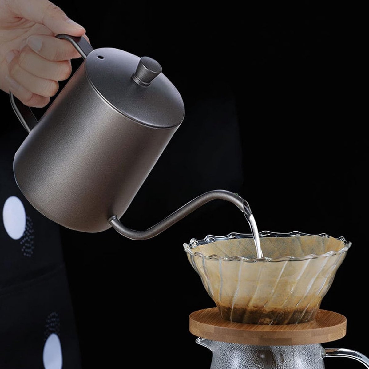 Rvs Pourover Waterkoker - Koffieketel Druppel - Koffie Zetten - Nauwkeurige Tuit Controle - 250 ml Capaciteit - Meerkleurig