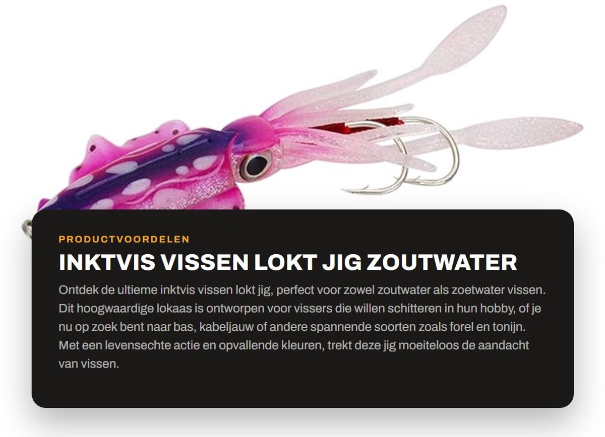 Dailygoods- Inktvislok - Kunstaas Snoek - Kunstaas Roofvis - Kunstaas Set - Zoutwater/Zoetwater - Levensechte Actie