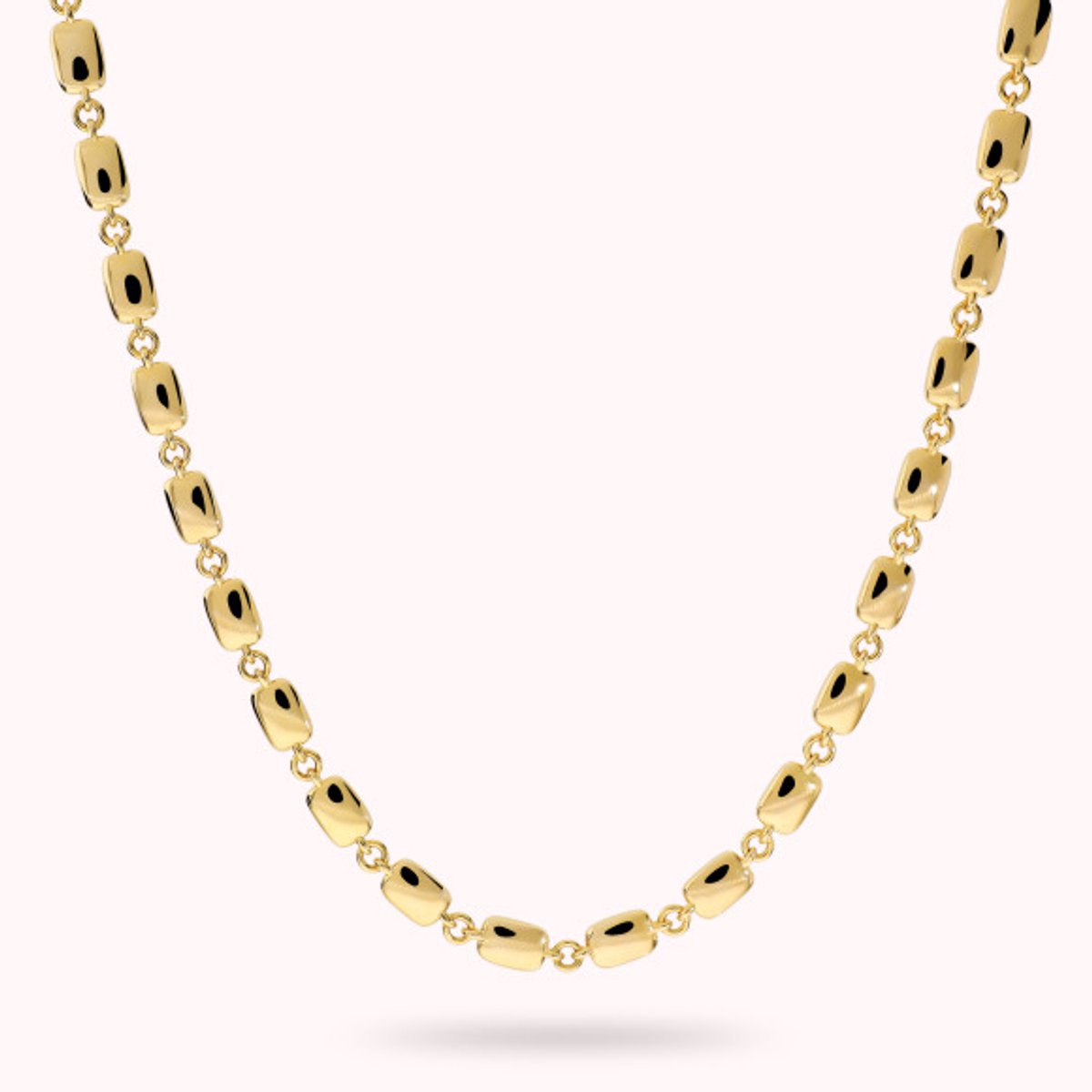 Bronzallure Polished Necklace With Rectangulari Links WSBZ02637Y.YG-41 Brons 42