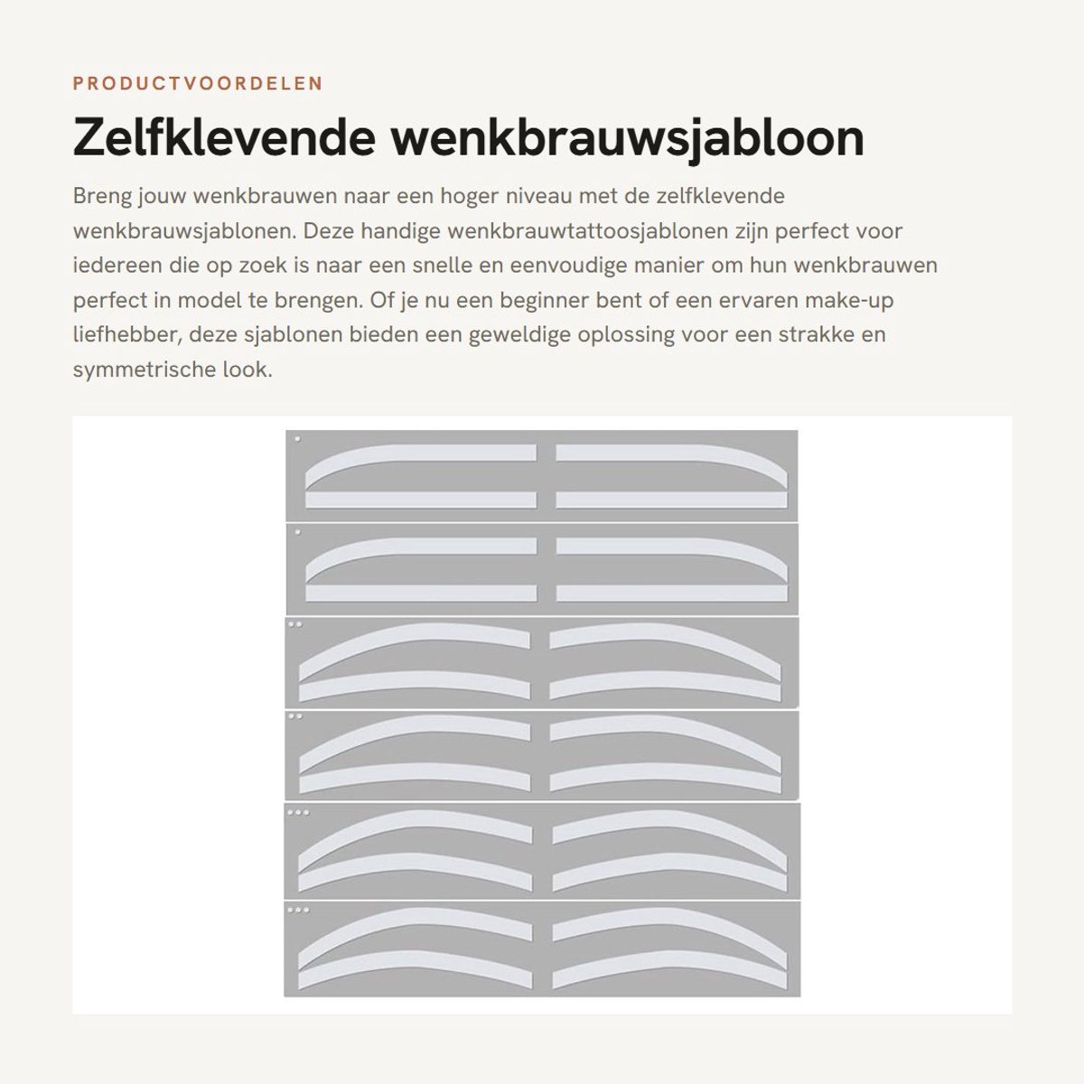 Dailygoods- Wenkbrauwsjabloon Zelfklevend - Wenkbrauwtattoo-hulpstickers - 3 Boogstijlen A/B/C - Handig en Snel - Veilig en Hygiënisch - Hoogwaardig Materiaal