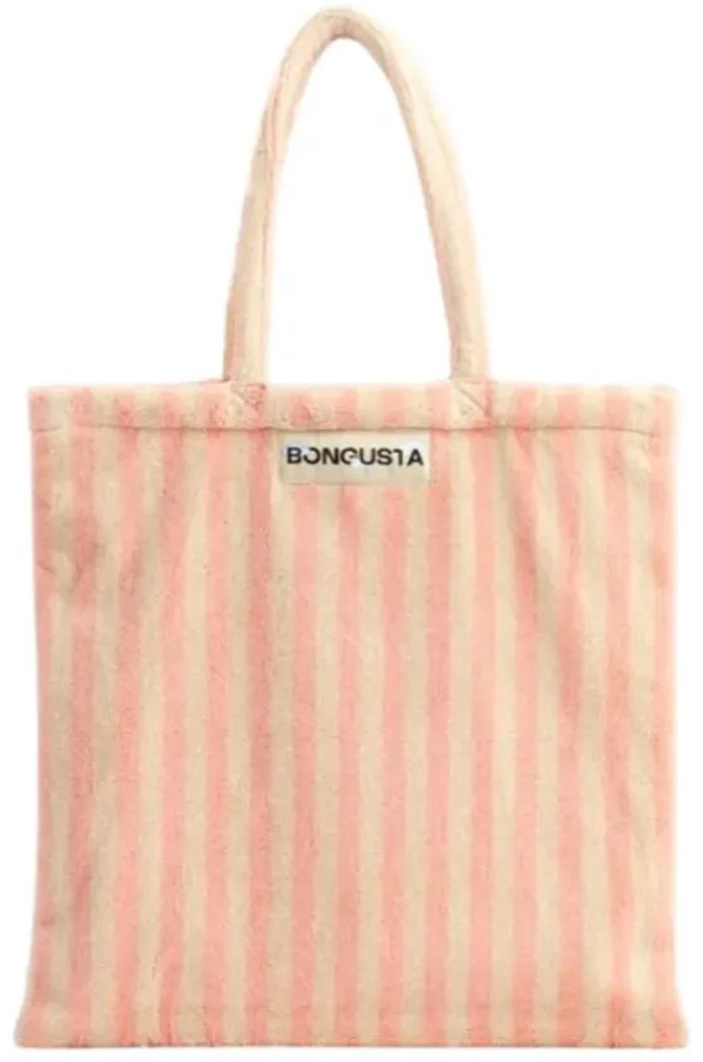 Bongusta Naram Totebag - strandtas - Torpical rose & cream (roze & ecru)