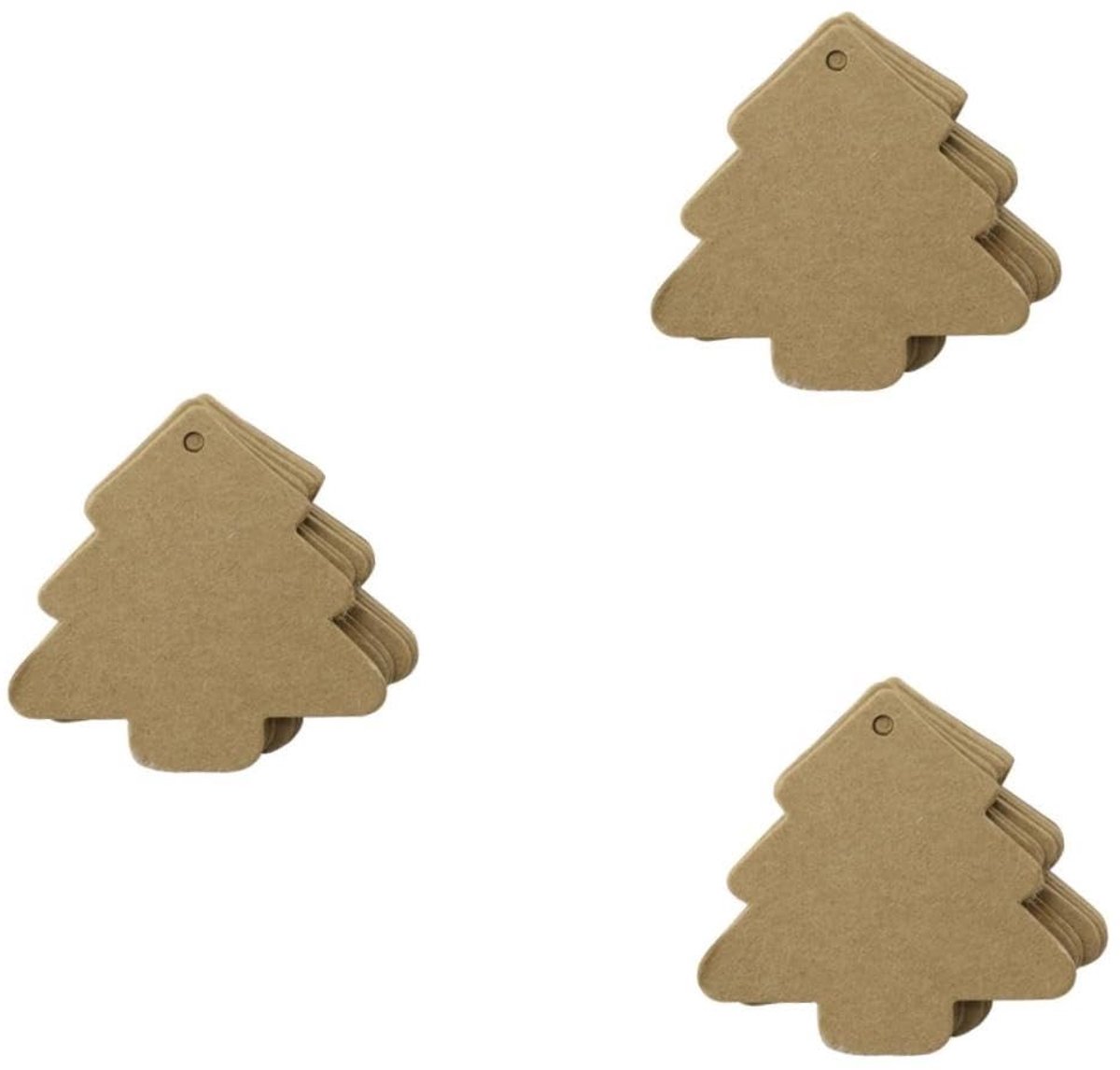 Dailygoods- Kerstcadeaulabels 150 stuks - Kraftpapier - Vintage stijl - Bruin - Naambordjes - Prijskaartjes - Afmetingen 5,4 x 5,4 cm - Cadeaulabels