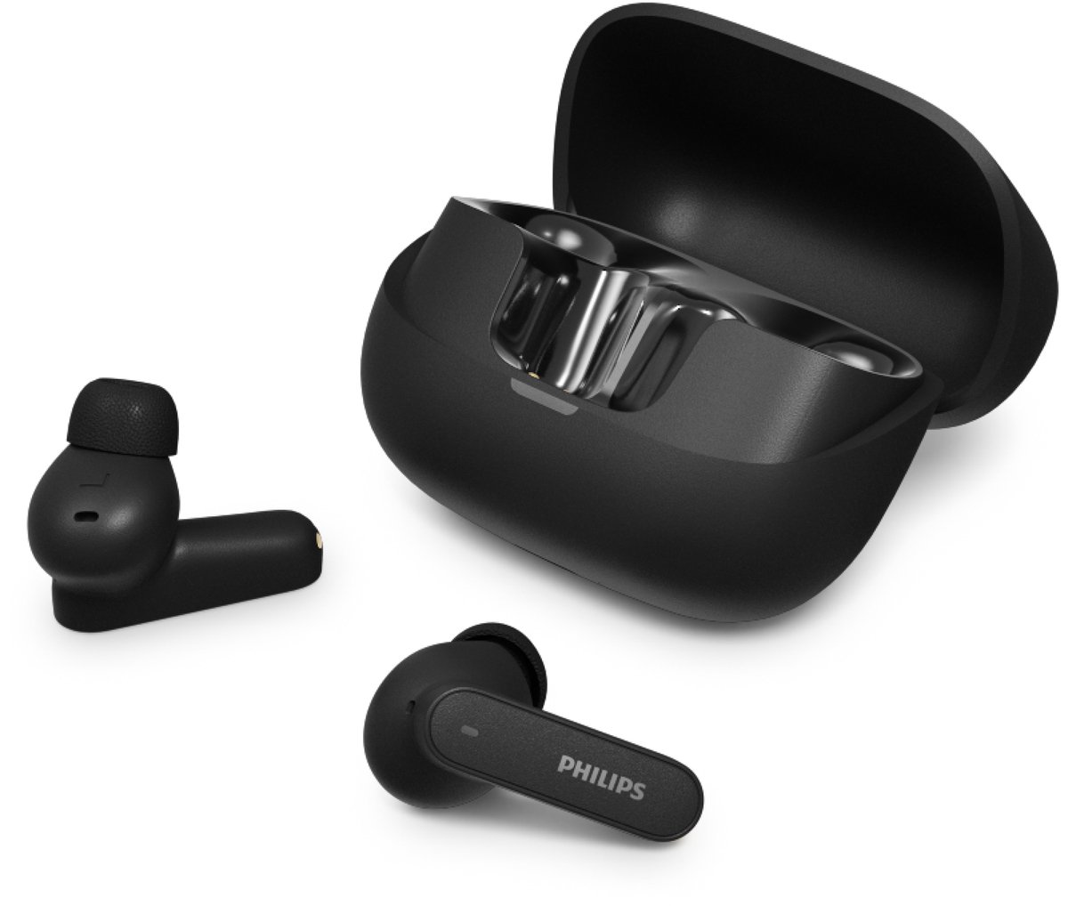 PHILIPS TAT3000BK/00 - True Wireless Oordopjes - Adaptive Noise Cancelling - Bluetooth 6.0 - Tot 48 Uur Batterijduur - 6 Microfoons - Spatial Audio - Auracast™ - Multipoint - IPX4 Spatwaterbestendig - Zwart