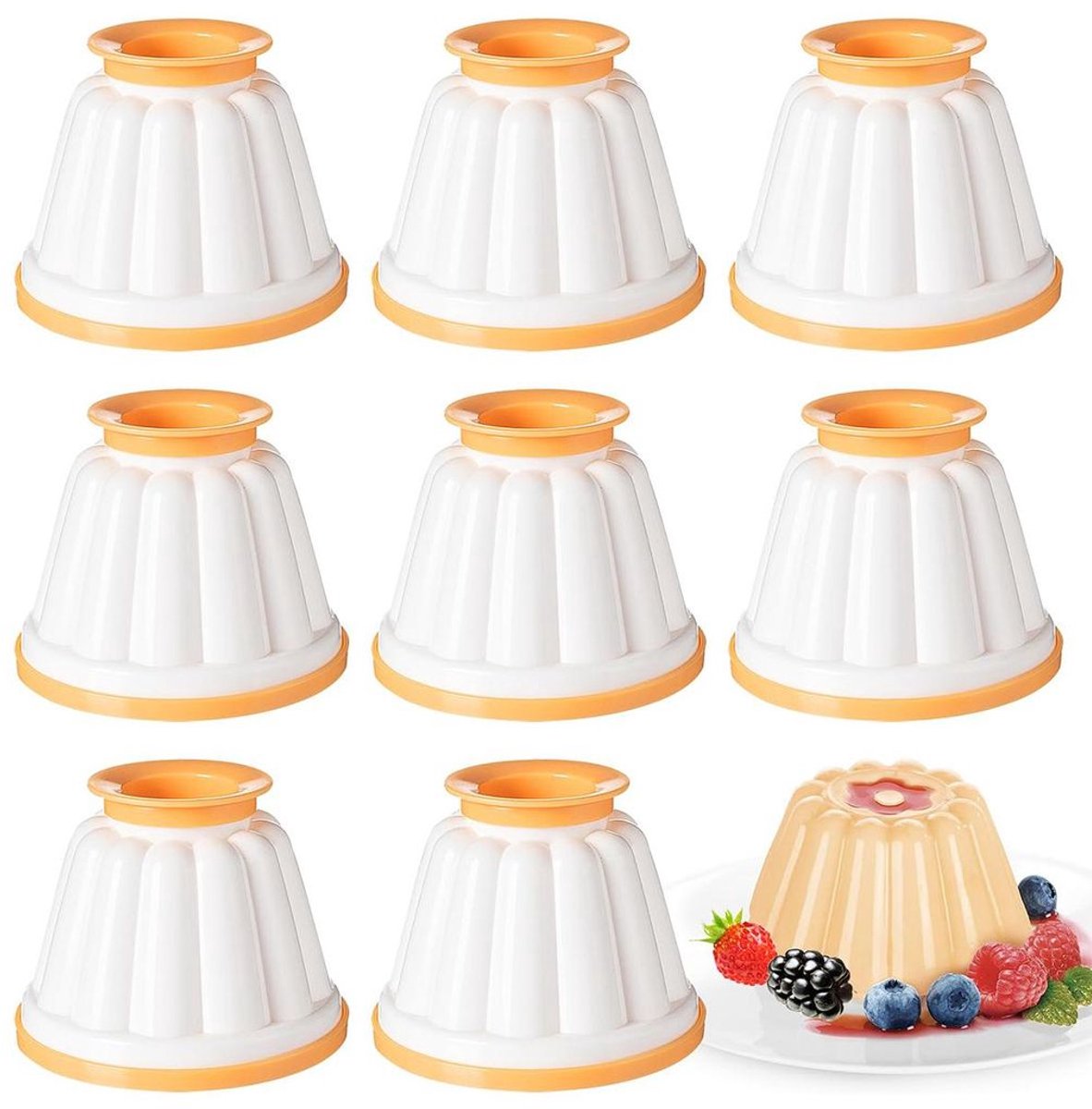 LISM-puddingvormpjes, herbruikbare Italiaanse puddingbekertjes, veilig en geurloos, gemakkelijk te ontvormen en schoon te maken.