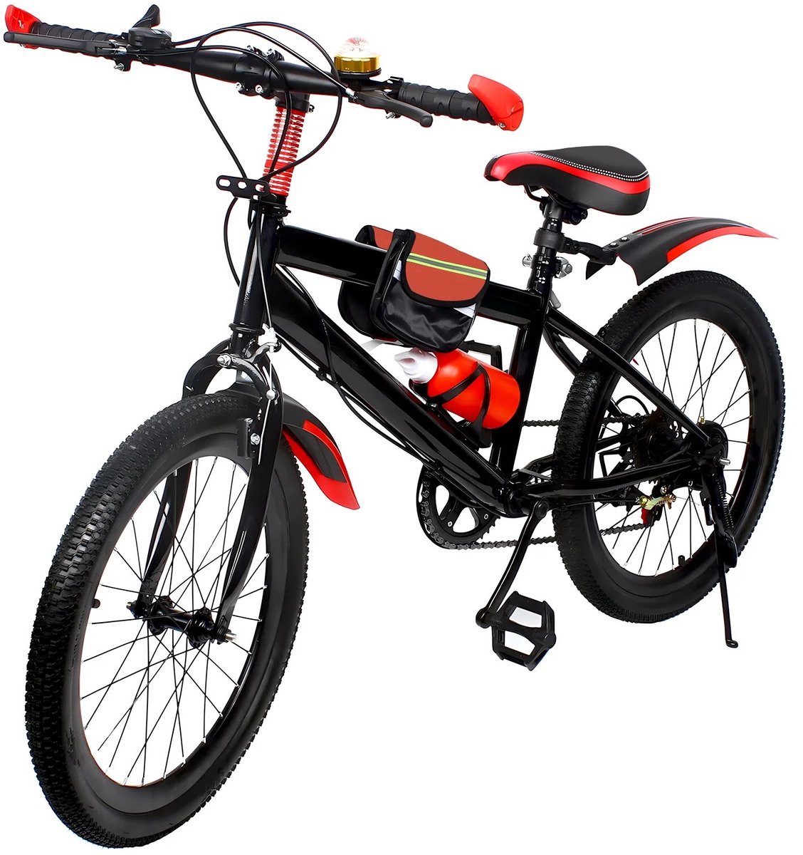 Dailygoods 20 inch mountainbike, 7 snelheden kinderfiets unisex jongens meisjes fiets in hoogte verstelbare MTB kinderfi