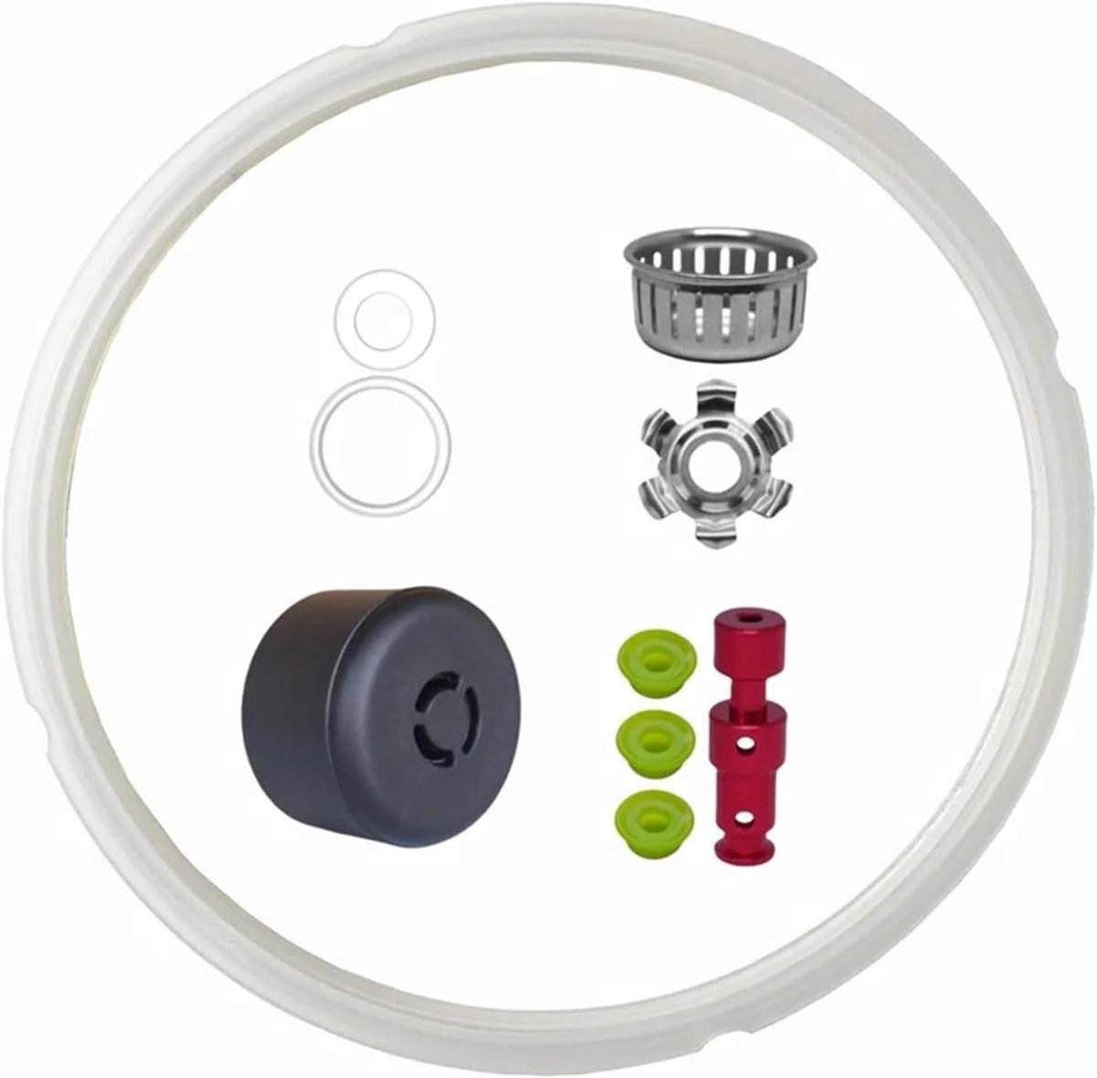 Reserveonderdelen Snelkookpan - Afdichtring Set - Koken en Bereiden - Lekvrij Ontwerp - 6 Qt - Transparant