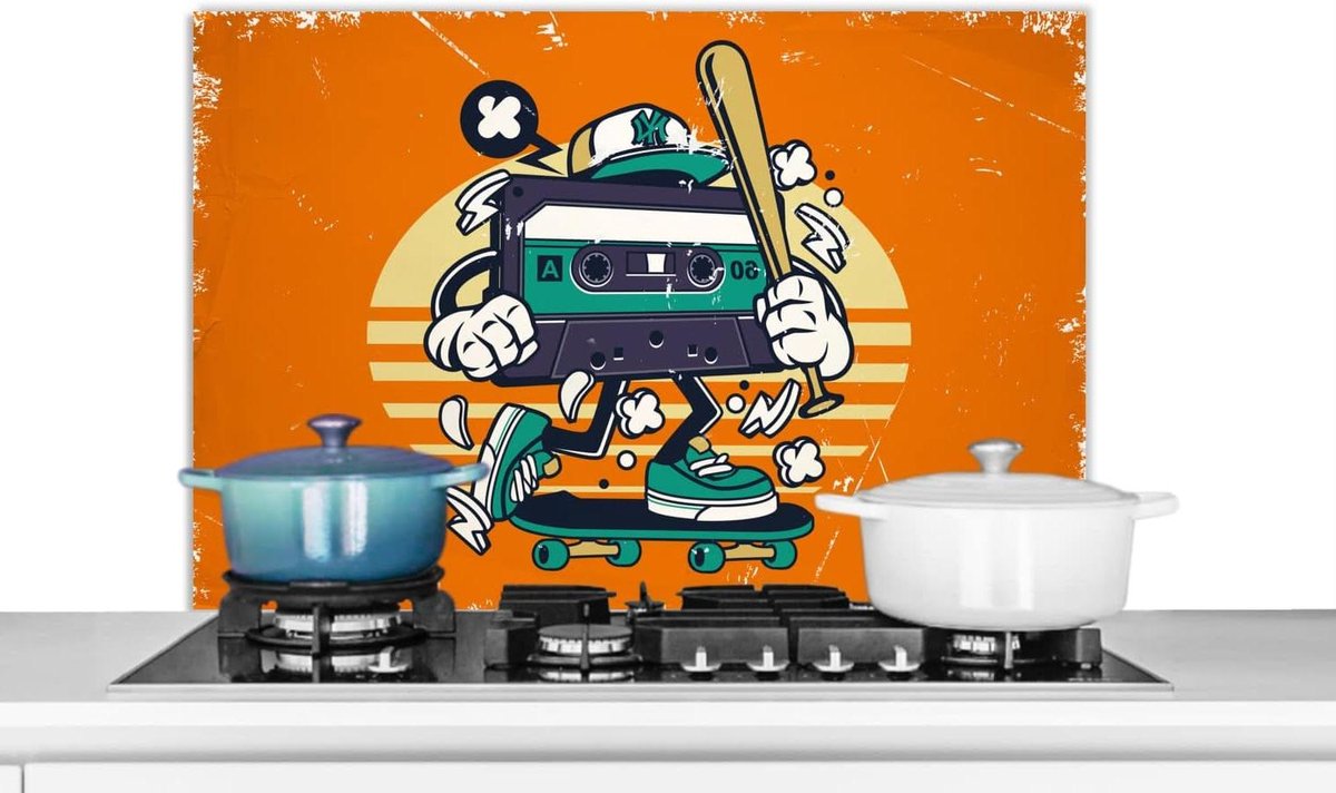 Keuken Spatscherm Wandpaneel Koken Beschermen Luxe Aluminium 80x55 cm Veelkleurig