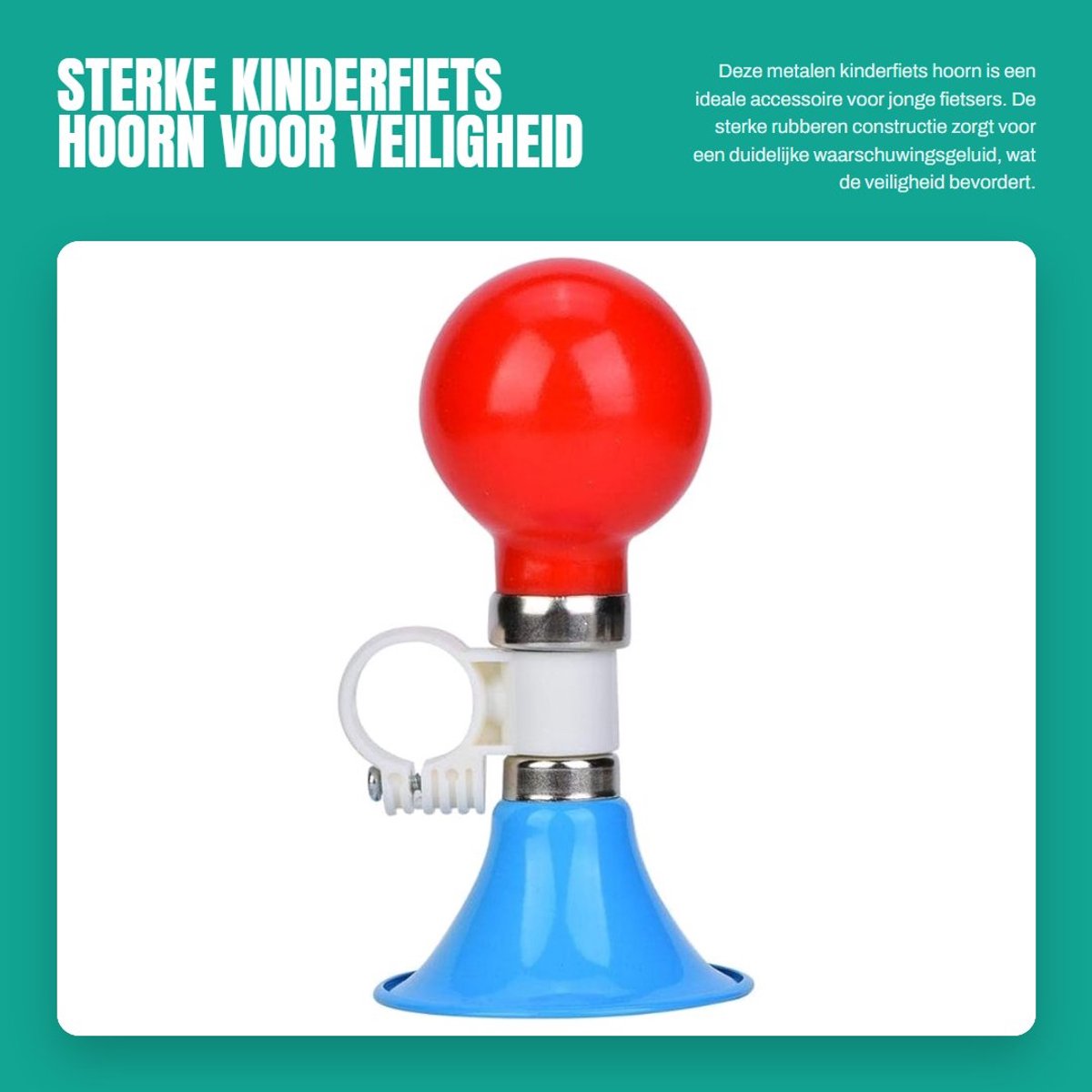Dailygoods- Fietshoorn Sterk - Fietstoeter - Waarschuwingsbel - Kinderfiets Accessoire - Metalen/Rubber - Professionele Kwaliteit - Fietsbel