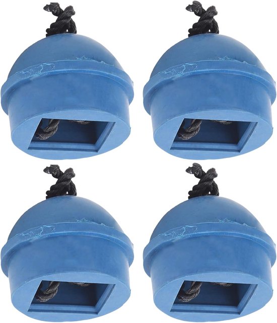 Houders voor pool cue krijt - 4 stuks rubberen biljart krijthouders met koordaccessoire - Chalk Hollow voor tafel - Zwart (Blauw) — afbeelding 5