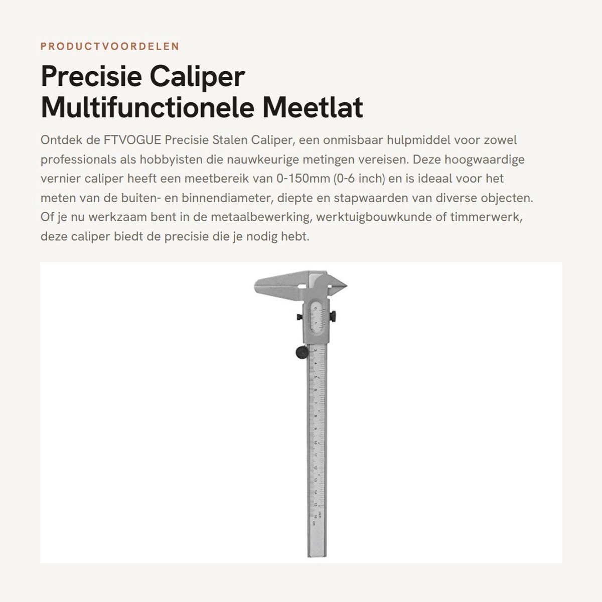 Dailygoods- Schuifmaat 0-150mm - Hoogwaardige Precisie - Multifunctioneel Meetgereedschap - Duurzaam Metaal - Voor Mechanica en Houtbewerking - Nauwkeurige Metingen - Meetlat