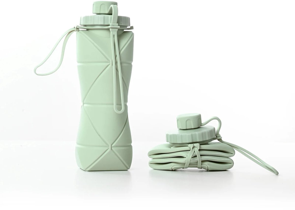 Opvouwbare Siliconen Waterflessen – Topkeuzes voor Reizen & Sport - Lekt NIET!(groen) — cadeau in Sport & Outdoor - foto 2