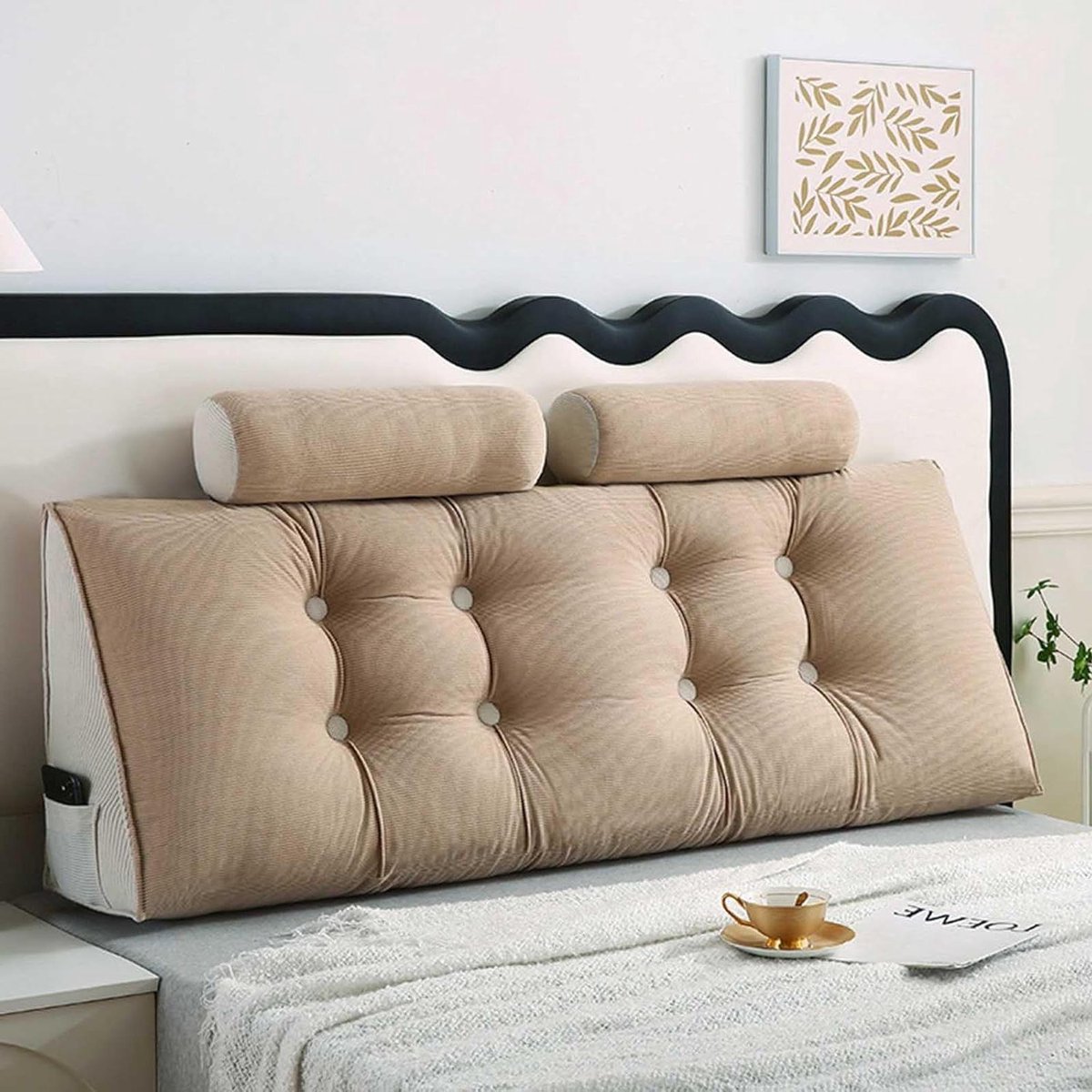 Leeskussen met rugsteun - Bankkussen hoofdkussen - Comfortabel lezen - Afneembare hoofdsteun - 80 x 50 x 20 cm - Grijs