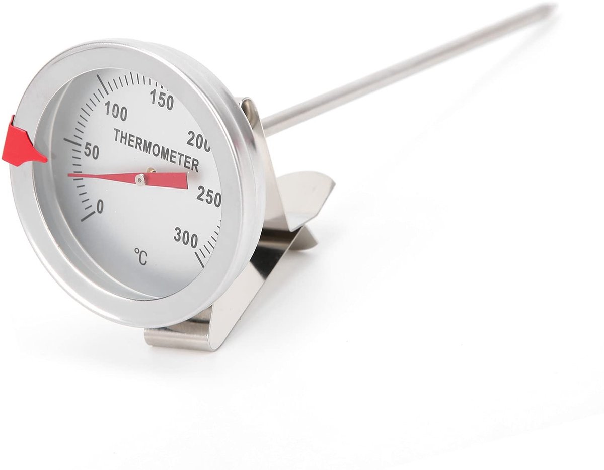 Dailygoods- Frituurthermometer met lange handgreep - Digitale Keukenthermometer - Roestvrij Stalen Thermometer - Temperatuurbereik 50°C tot 300°C - Direct leesbaar scherm - Geschikt voor frituren/grillen - Keuken Thermometer