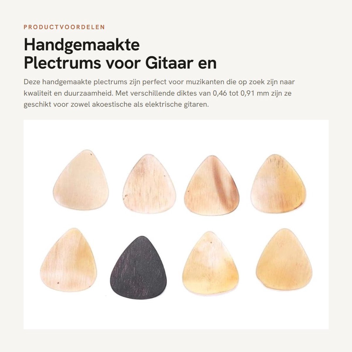 Dailygoods - Handgemaakte Plectrums voor Gitaar en Ukulele, Set van 8