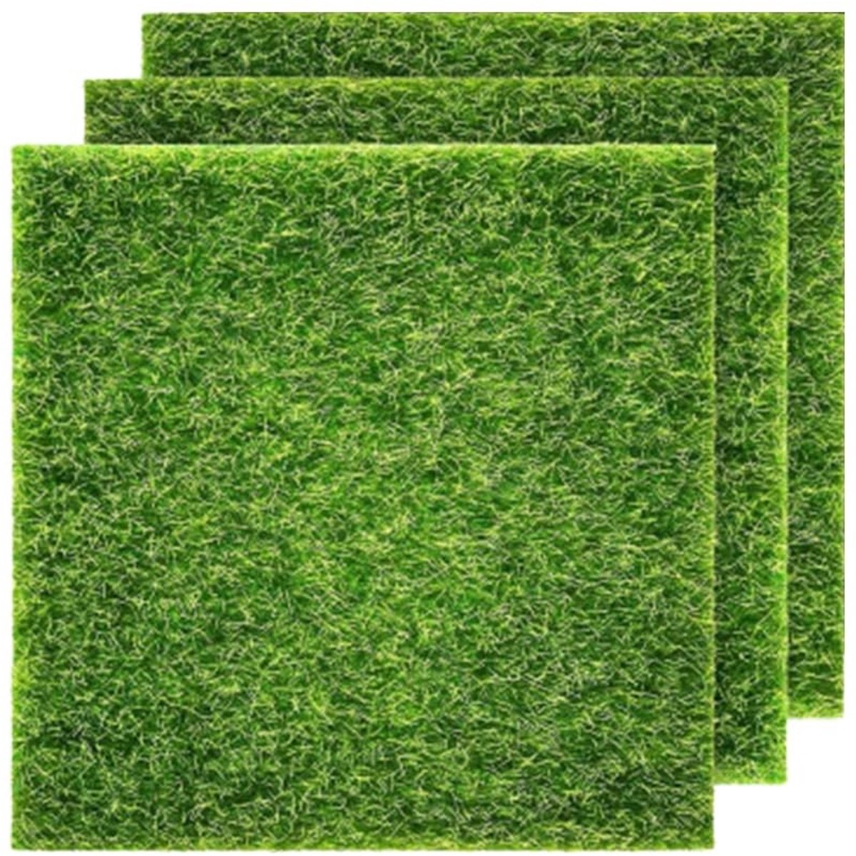 Dailygoods - Kunstgras tapijt - Miniatuur mos - Decoratie voor binnen en buiten - 15 x 15 cm - Micro-landschap - Geschikt voor tuin en terras