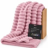 BOTC Luxe Fleece deken - Plaid - Super Zacht, Warm en Donzig - Cadeau - 150x200cm - Roze