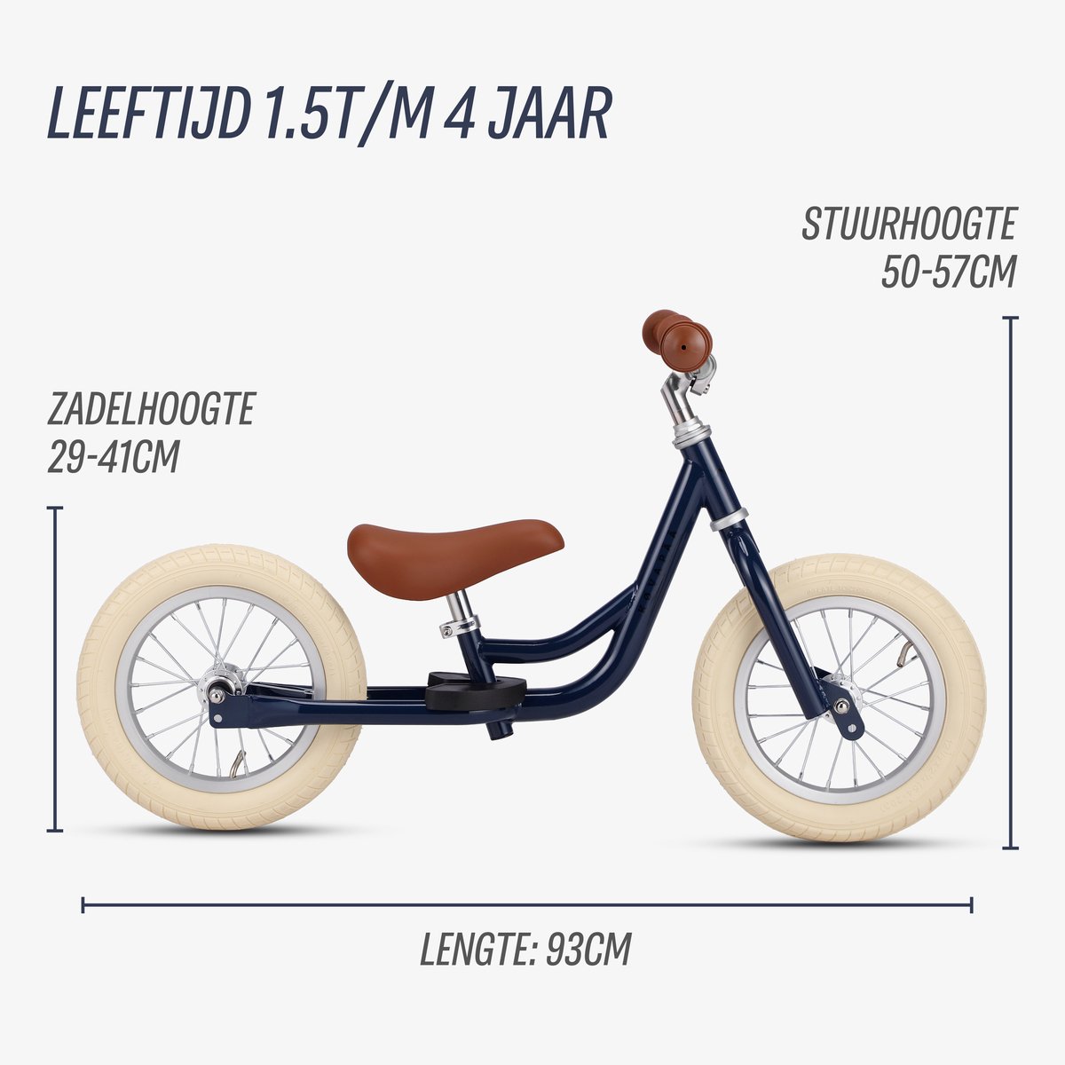 Køvapää Trike - 2 in 1 Loopfiets - 1.5 t/m 4 jaar - Met Naamsticker - 12 inch – Loopfiets - Blauw — afbeelding 6