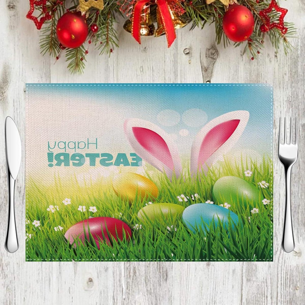 Plaats Matten - Tafelmat Set - Diner Decoratie - Hittebestendig Vlekbestendig - 30x45cm Set van 2 - Groen