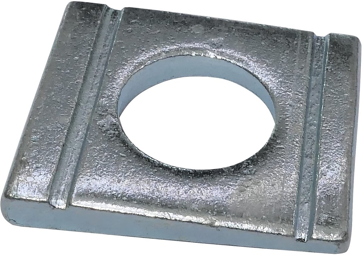 Dailygoods- Vierkante Schijven 25 Stuks - Helling 8% - Verzinkt Staal - DIN 434 - Sluitringen - Binnendiameter M12 - Veiligheidsniveau Verhoogd