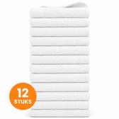 Funnies Handdoeken 12-Pack Wit - Set van 12 Luxe Handdoeken - 50 x 100 cm - Hoogwaardig 100% Katoen - 500 gram/m² Dikke, Zachte en Sneldrogende Handdoek - Ideaal voor Badkamer, Sport, Sauna, Zwembad en Vakantie