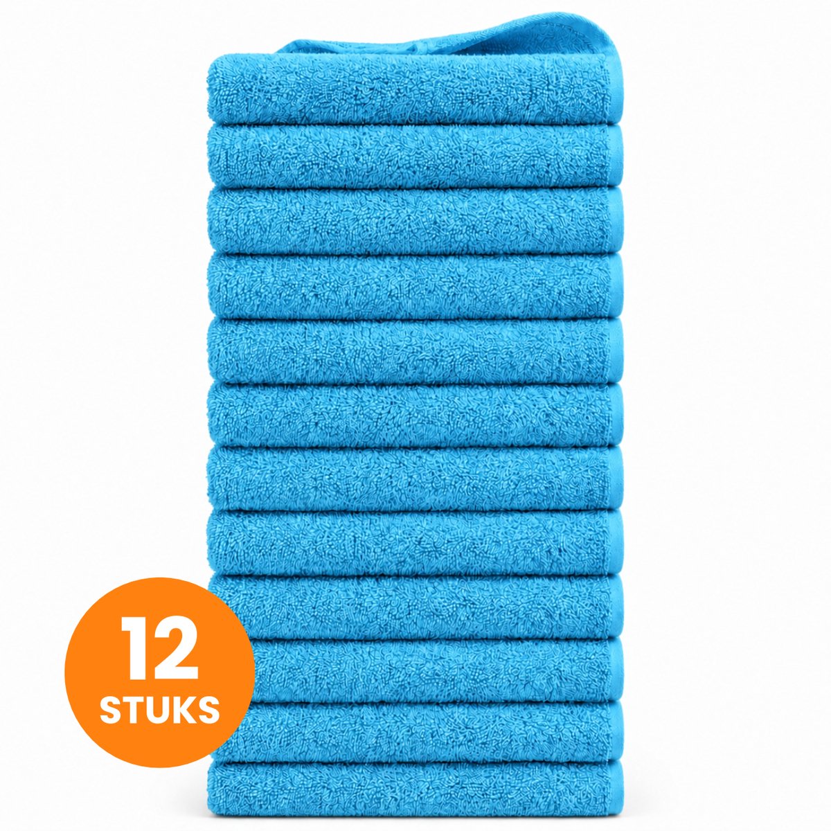 Funnies Handdoeken 12-Pack Blauw - Set van 12 Luxe Handdoeken - 50 x 100 cm - Hoogwaardig 100% Katoen - 500 gram/m² Dikke, Zachte en Sneldrogende Handdoek - Ideaal voor Badkamer, Sport, Sauna, Zwembad en Vakantie