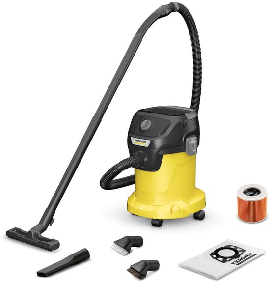 Kärcher KWD 3 V-17/4/20 Suction Brush Kit Nat- en Droogzuiger - 17 liter container - Incl. extra borstels - Vliesfilterzak - Compact