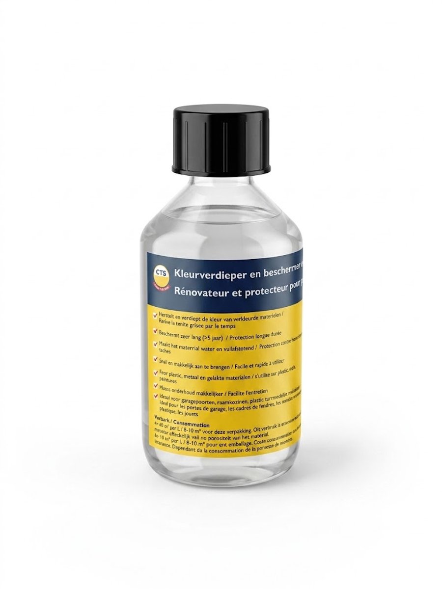 Kleurhersteller / kleurverdieper voor plastic en aluminium, ideaal voor raamprofielen en garagepoorten - GTS - Guard Tech Shine - 250 ml