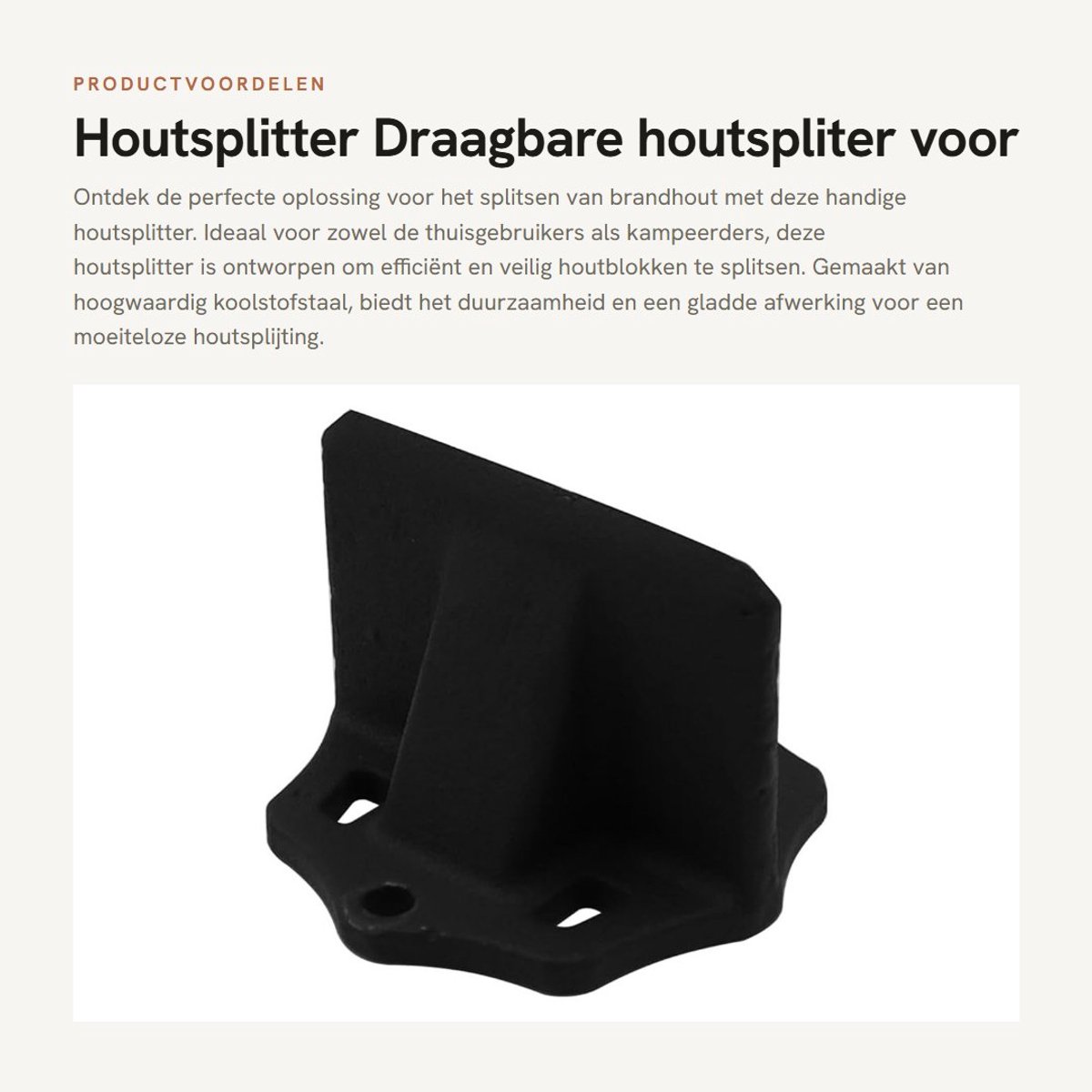 Dailygoods- Houtsplitter - Draagbare Houtsplijter voor Brandhout - Kloofwig - Koolstofstaal - Efficiënte Houtsplijting - Gewicht 300g