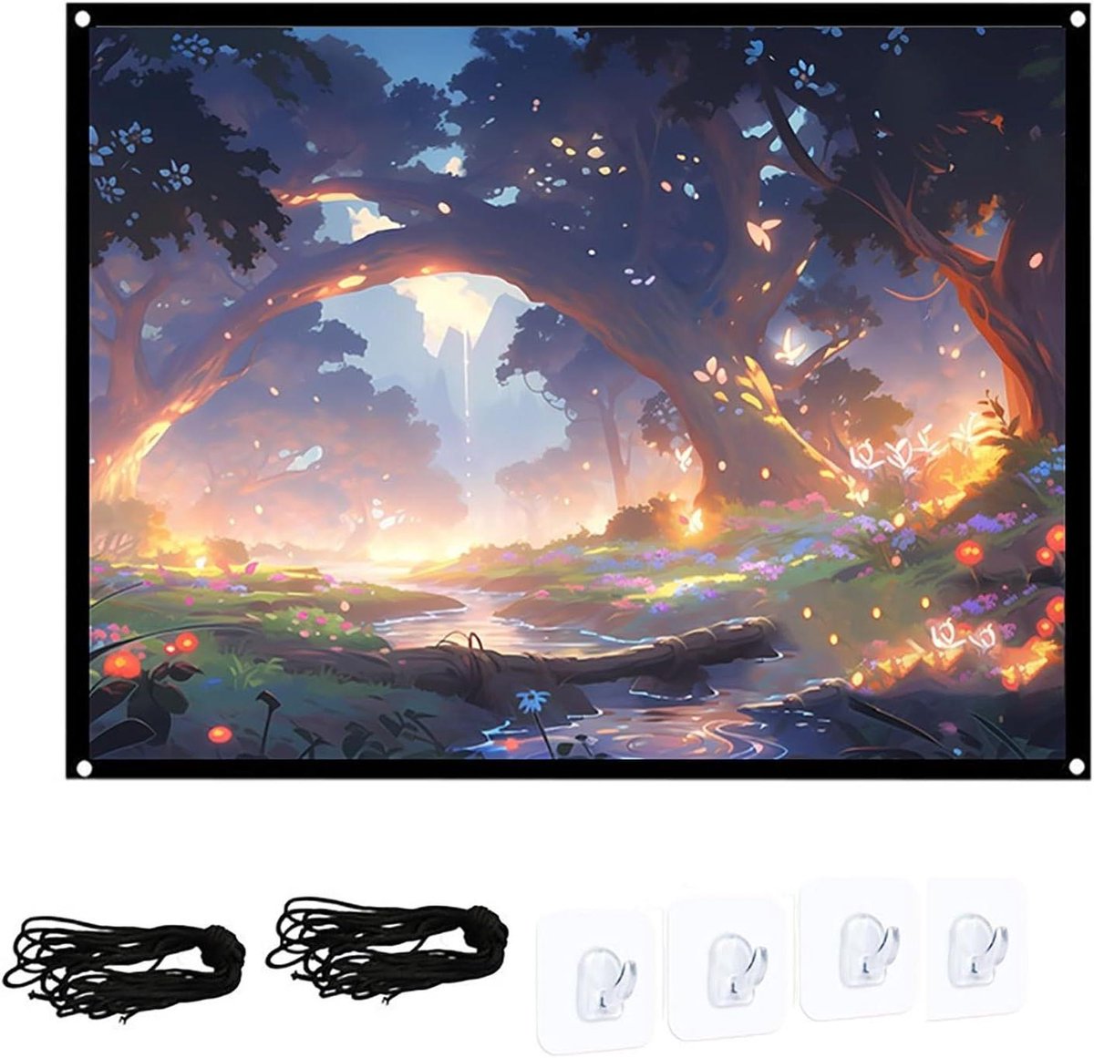 Projectiescherm - Filmscherm Beamer - Thuisbioscoop Creëren - Kreukvrij en Opvouwbaar - 120 inch 16:9 - Wit