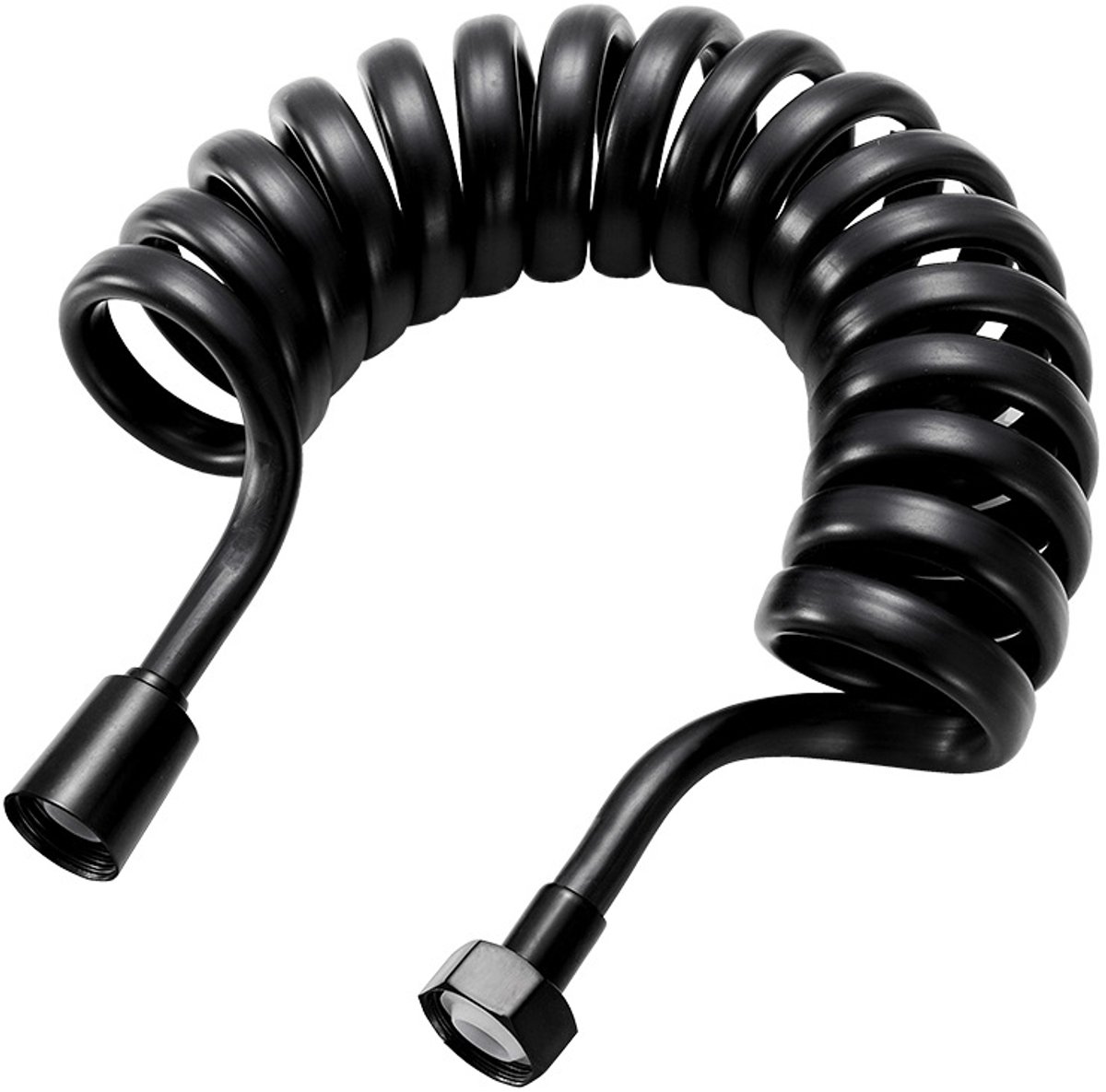 Slang - met inwendig schroefdraad en oprolbare spiraal - Tuinslang, badkamerslang, buisslang, waterslang, spiraalslang, zwart G1/2 (0,8 inch, 20 mm)