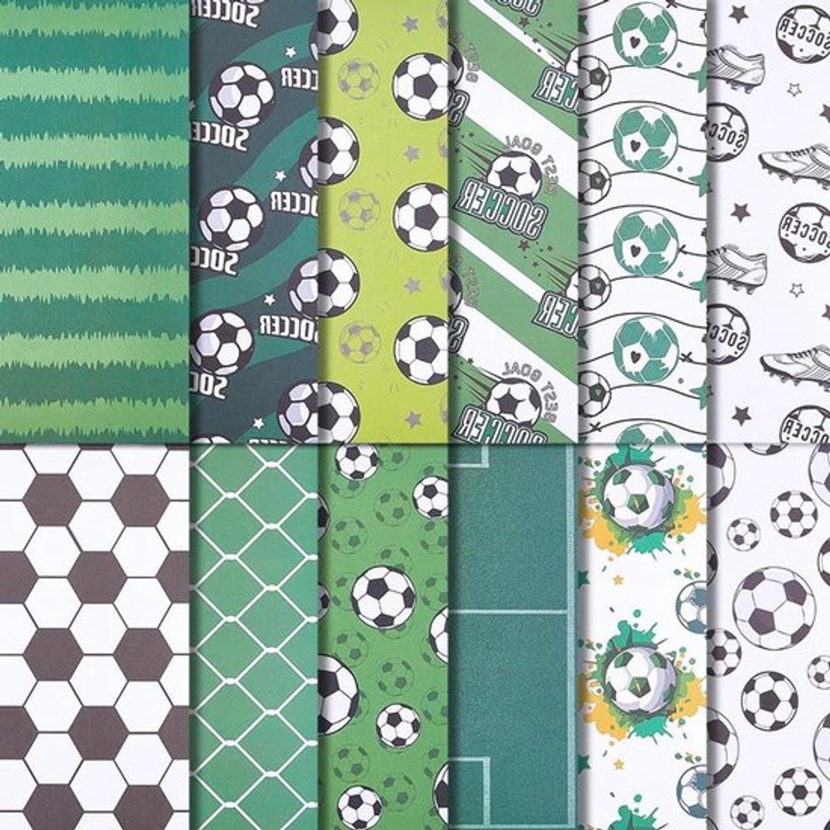 Scrapbook Papier - Voetbal - Dubbelzijdige - Decoratieve - Achtergrond Papier - Scrapbooking - Journaling - Kaart Maken - Origami - DIY Ambachten - Geschikt voor - 30x30cm - 24 Stuks - 12 Stijlen - Sport Bal - Gift Wrapping