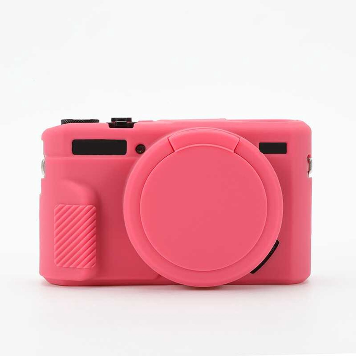 LISM-Cameratas Geschikt voor G7X Mark II, beschermhoes Geschikt voor Canon Powershot G7X Mark II digitale camera, verwijderbare siliconen lensdop, zachte rubberen beschermhoes voor de camera - Lichtrood.