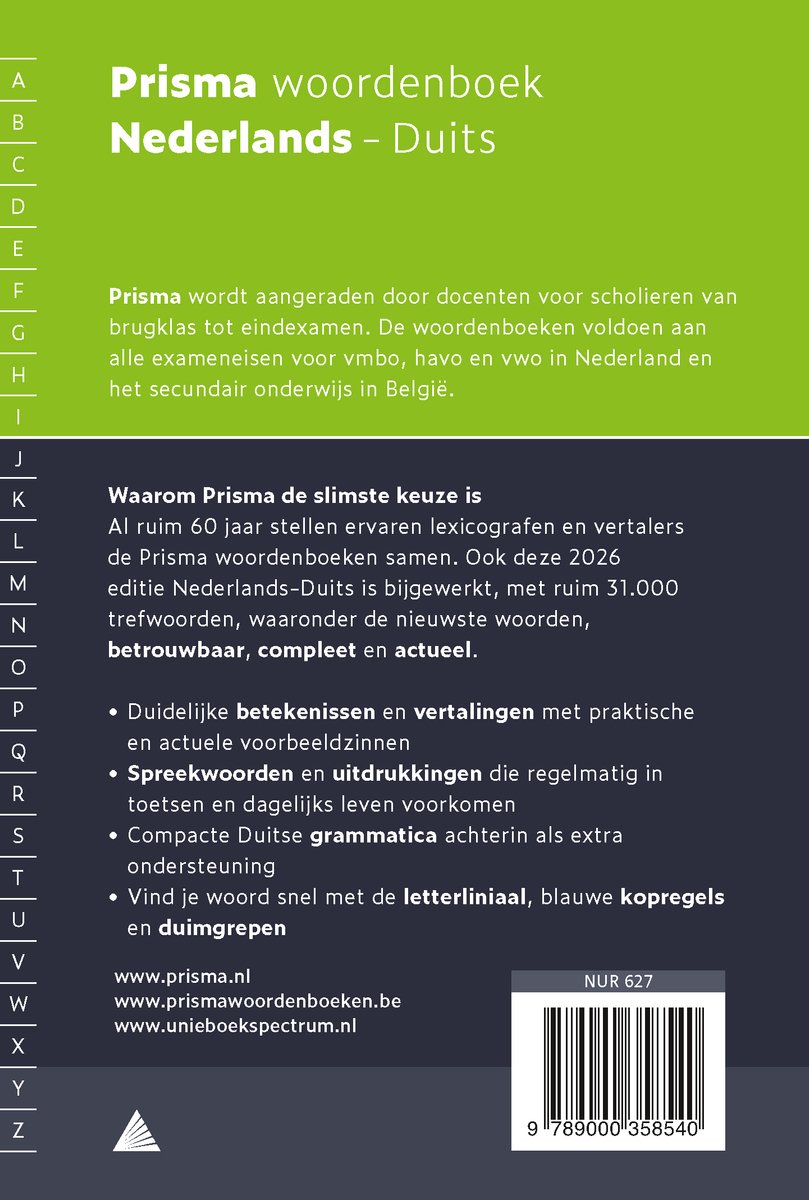 Prisma woordenboek Nederlands-Duits - back cover