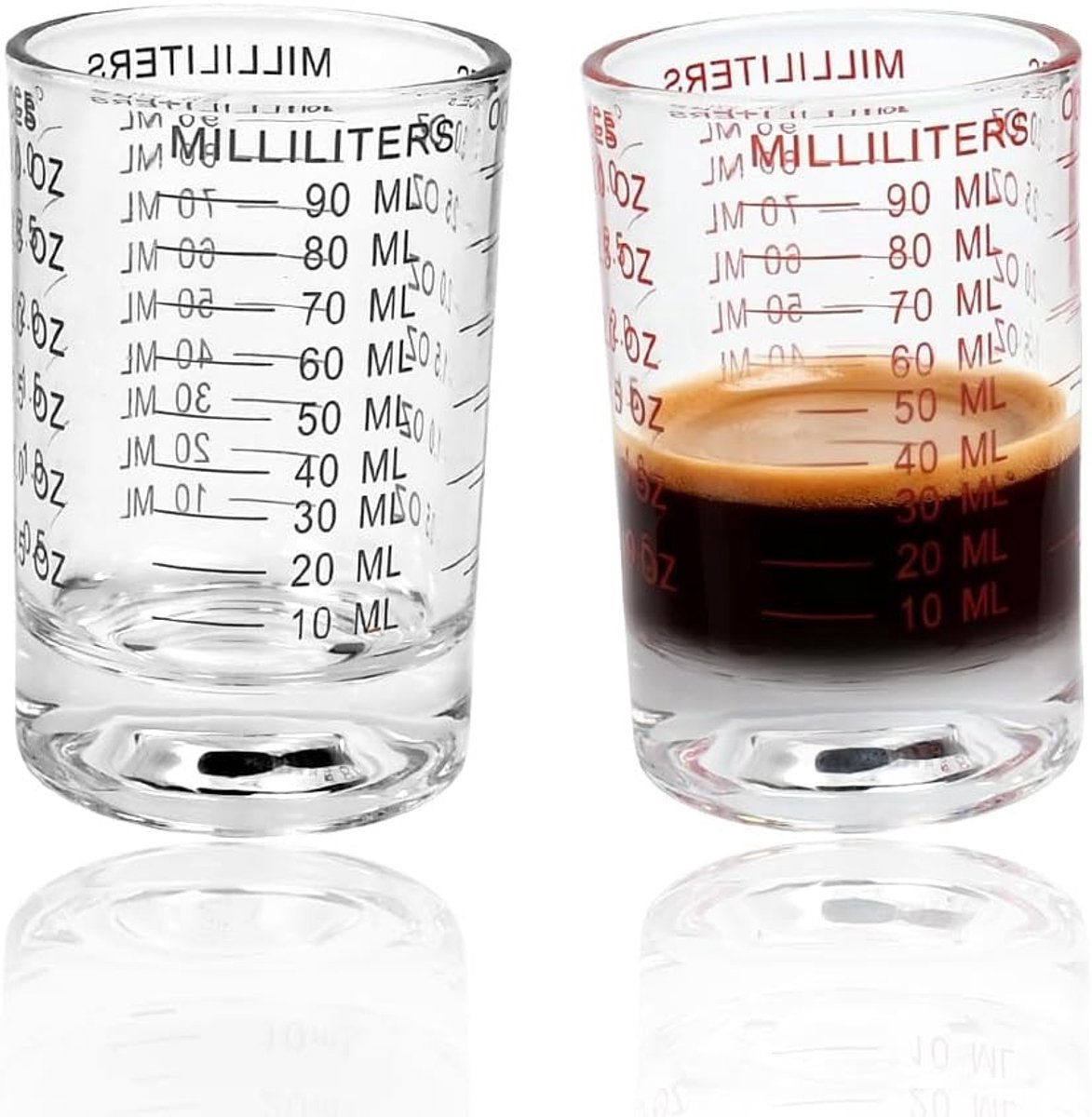 Cocktailmaatbekers - Transparant Glas - Set van 2 - Hittebestendig - Voor Koken en Mixen