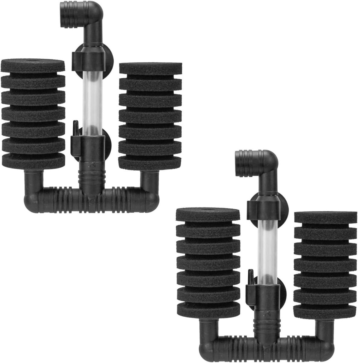 Set van 2 Sponsfilters voor Aquariums, Luchtpomp Filter voor Biologische en Mechanische Filtratie, Ideaal voor Gezonde Waterkwaliteit en Aquatische Levensomstandigheden