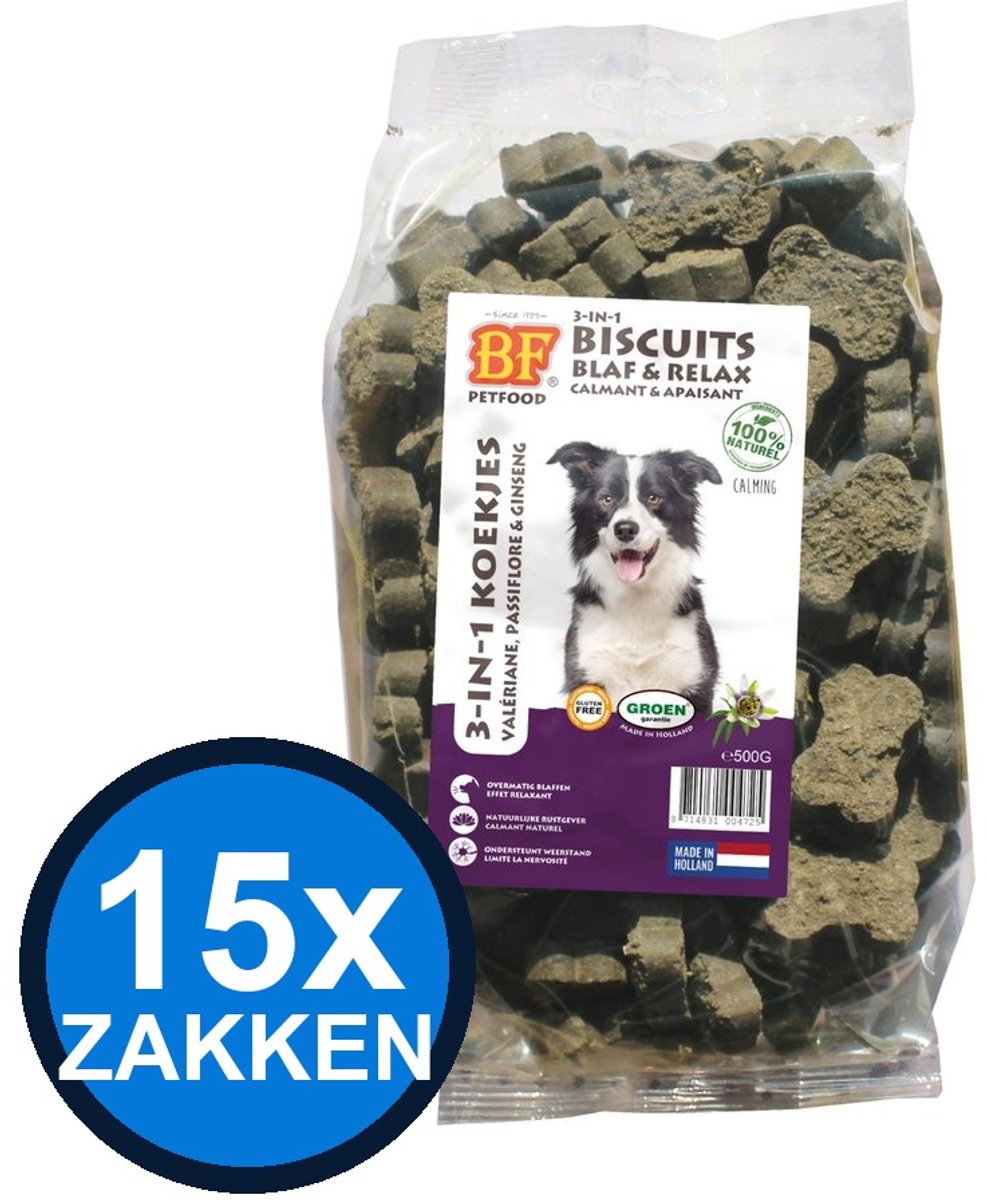 15x Biofood – 3in1 Koekjes Blaf & relax – Hondenvoer Snacks – 500 g