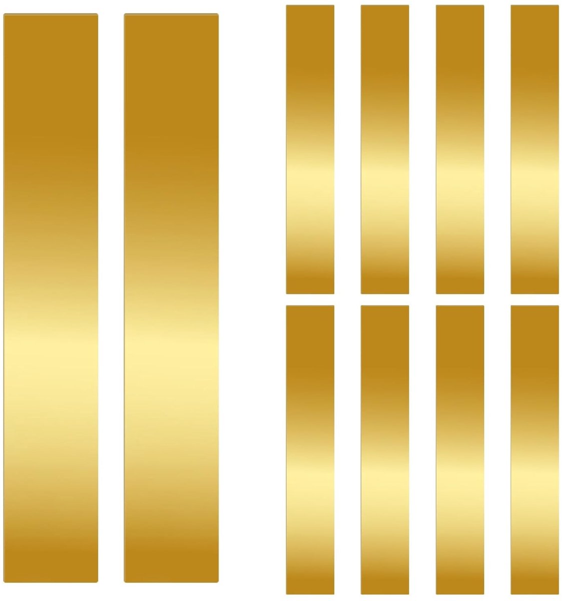 10 Stuks Rectangulaire Messing Shims Assortiment - Metalen Strips voor Gap Filling en DIY Projecten, 5.9 x 0.98 x 0.008''