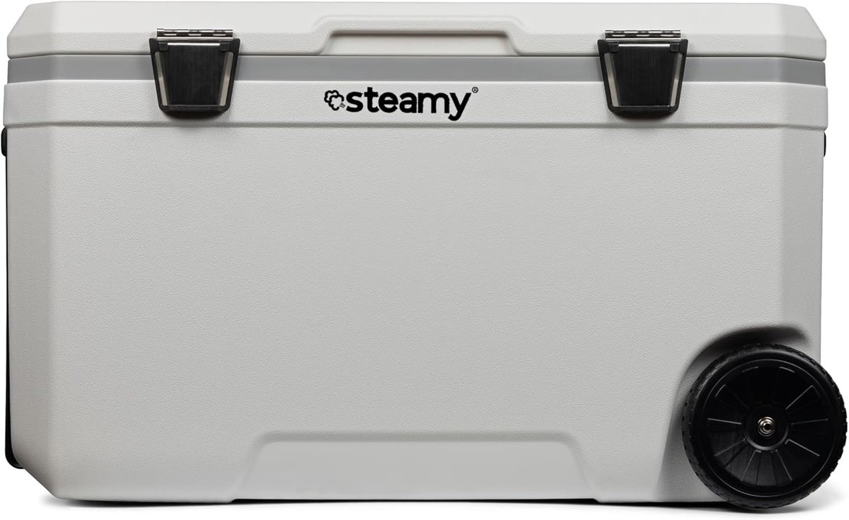 Thijox - Steamy Marine 70 Koelbox met Wielen, 70 Liter, Wit - Perfect voor Op het Water