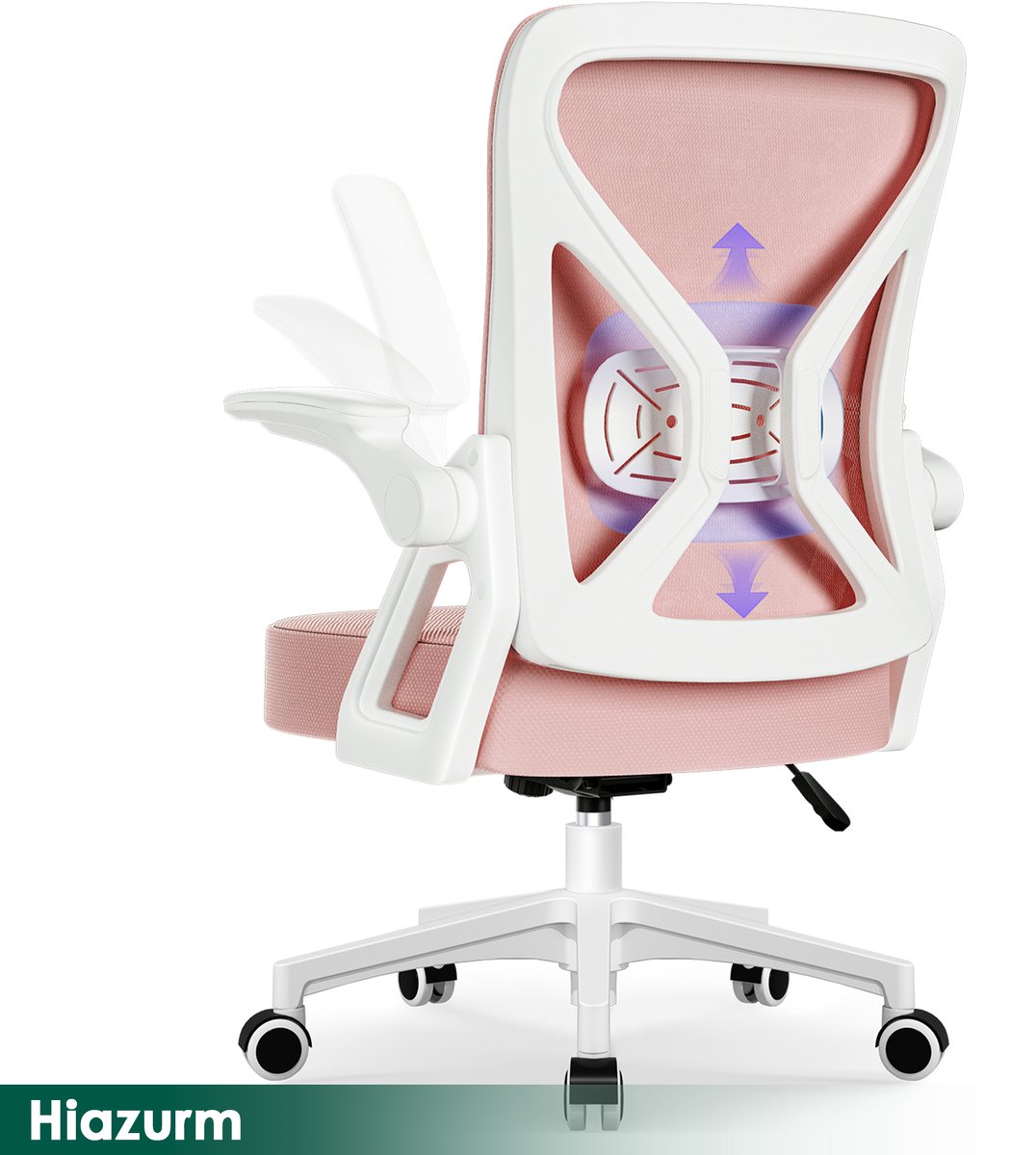 Hiaonyx Ergonomische Bureaustoel met Lendensteun - Roze