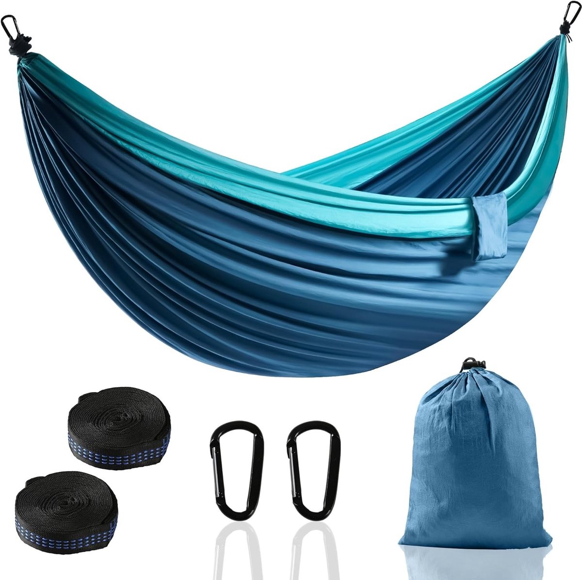 Camping hangmat - Nylon - Superlicht en draagbaar - Eenvoudig te monteren - Voor Kampeerders en Reizigers
