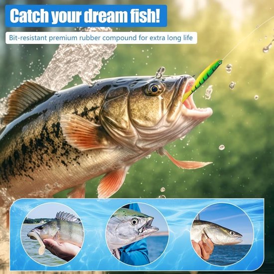 Spinning Fishing Bait van Rubber, Zachte Vissenlures met Loodkop, Perfect voor Snoek, Baars en Forel, Ideaal voor Zoet- en Zoutwater Vissen — afbeelding 4