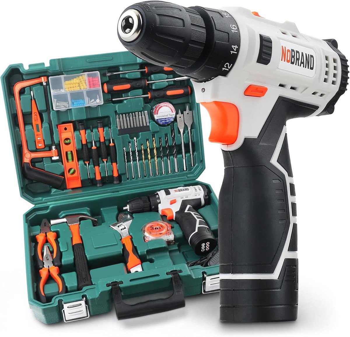 Gereedschapskoffer - Diverse Gereedschappen - Inclusief Accuschroevendraaier - 12V Accuboormachine - Voor Doe-het-zelvers en Beginners