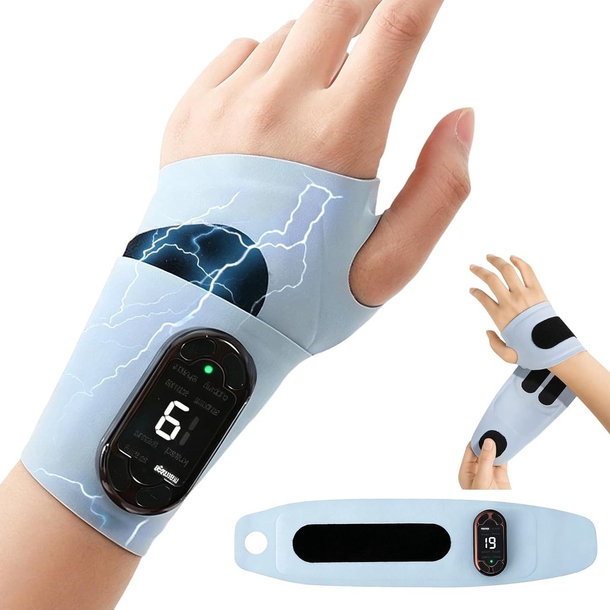 Polsmassageapparaat - Draagbaar - Oplaadbaar met 8 massagemodi - 19 intensiteitsniveaus - Voor spierontspanning en pijnverlichting