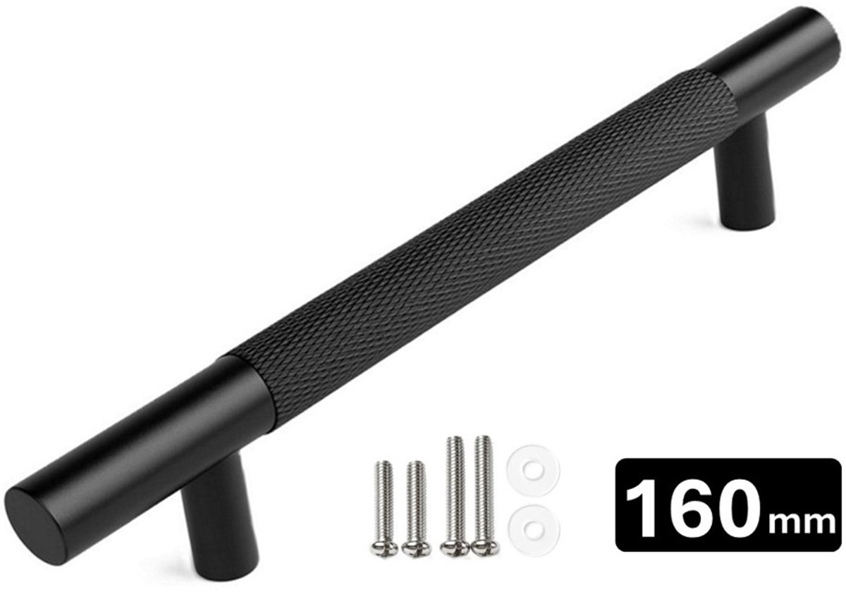 MSQDESIGN- Handgrepen zwart - Handgreep zwart 160 mm - Handgrepen kast - Meubelgrepen - Keukengreep zwart - Kastgrepen - Handgrepen keukenkastjes - Meubelgreep - Handgrepen voor deurtjes - handgreep keuken - ladegreep - incl schroeven