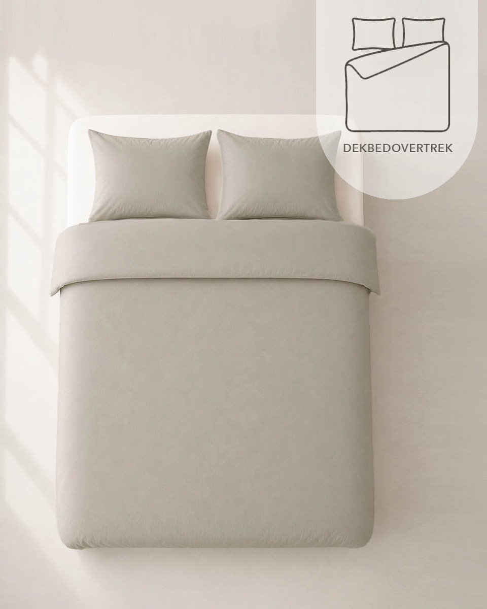 HOOMstyle Dekbedovertrek met kussenslopen - luxe micro Percale - dekbedovertrek - 200x220cm - 2 persoons - Zand