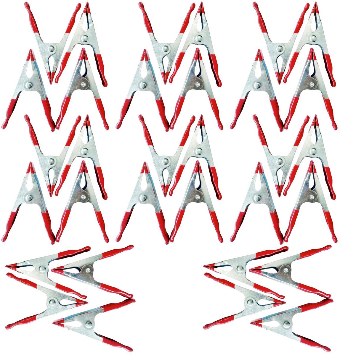 Humbert Hobby zeilklemmen - 32x stuks - metaal - 10 cm - DHZ klemmetjes - vastzetten van doeken - camping - kraampje