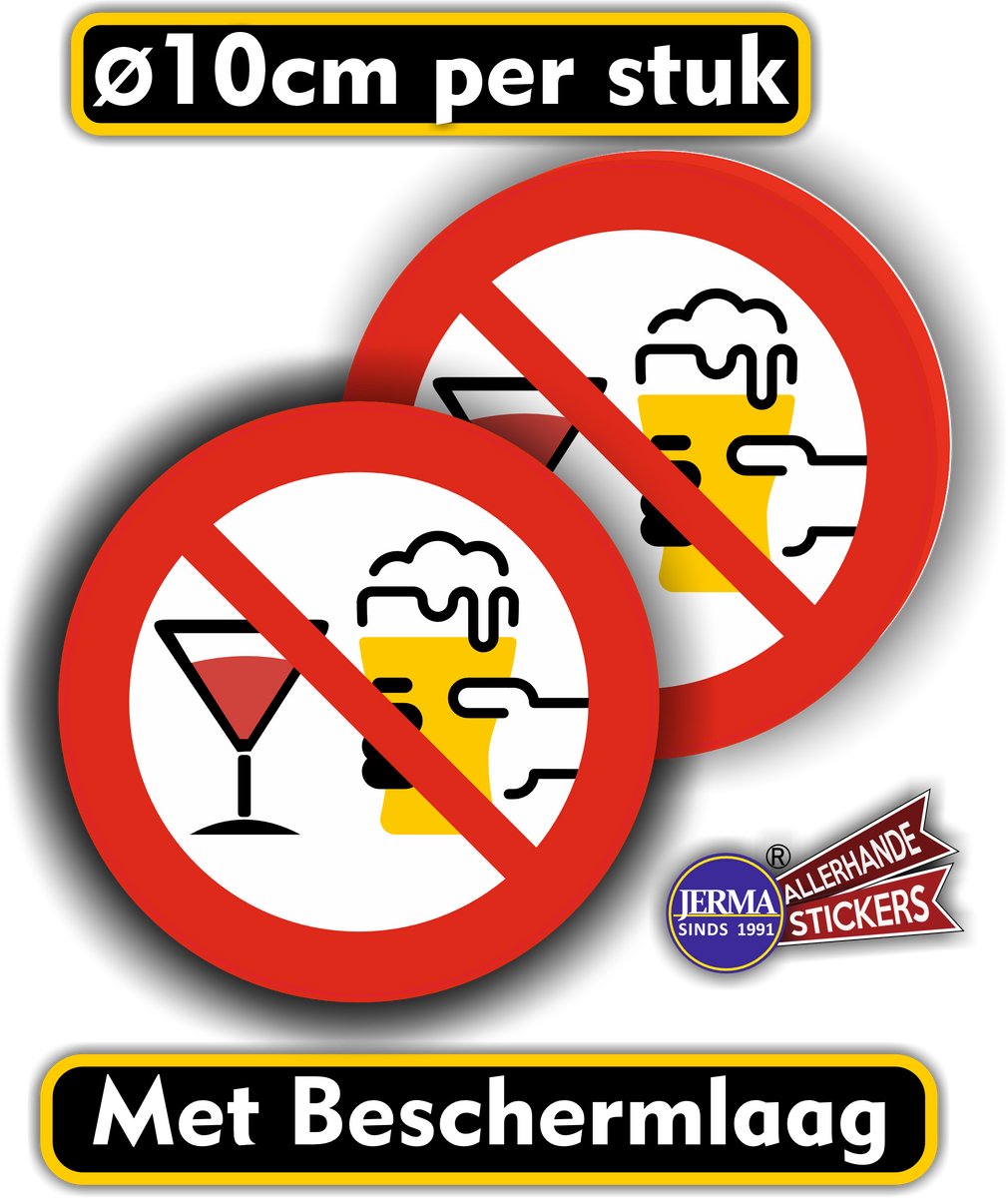 Jerma-Alcoholische drank niet toegestaan-stickers set van 2 stuks