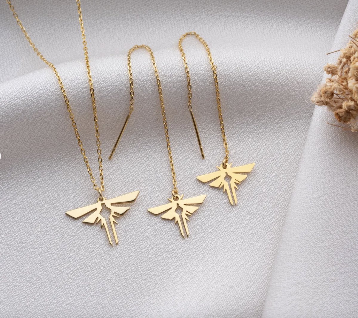 Vuurvliegje Ketting | 925 Sterling Zilveren | Goud_45 cm Ketting | Vuurvliegje Hanger voor Mama, Cadeau voor Haar, Sprookjesachtige Sieraden voor Elke Dag