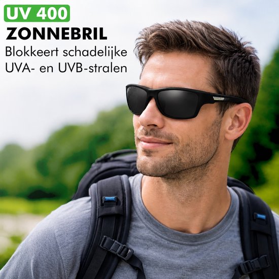 Travelhawk Zonnebril - Gepolariseerde Sportbril met UV400 Bescherming - Heren & Dames - Fietsen, Wandelen, Werk, Zwemmen & Wintersport - Fietsbril, Wielrennen & Sport - Zwart van travelhawk — afbeelding 5