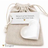 Seleniet hart - Troostcadeau - Wat je in je hart bewaart - Condoleance cadeau - By Vesper